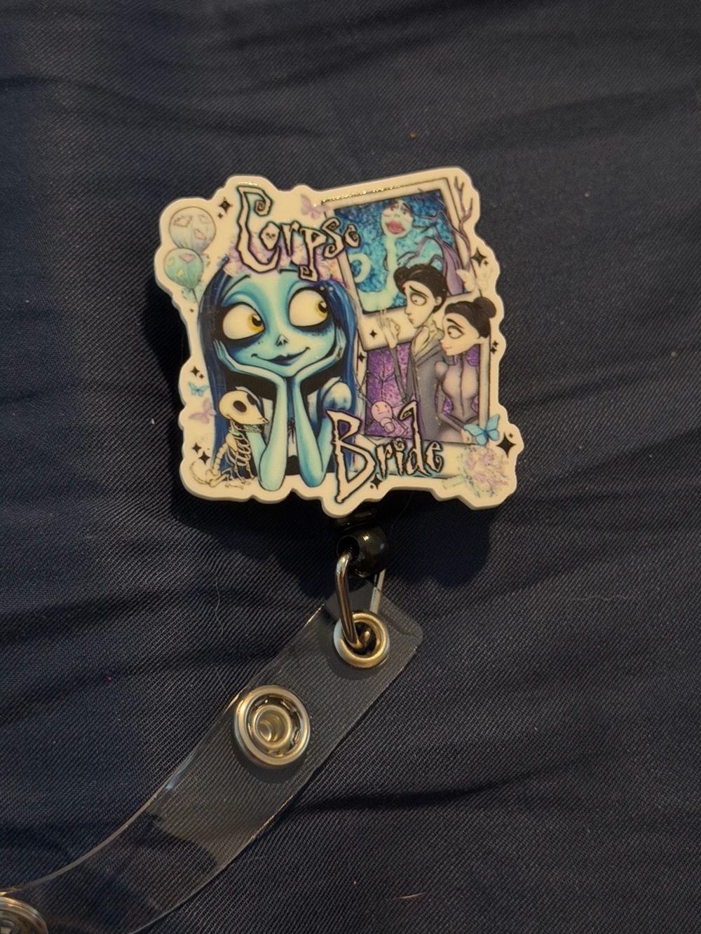 Blue 'Corpse Bride' Themed Home Art Badge Reel